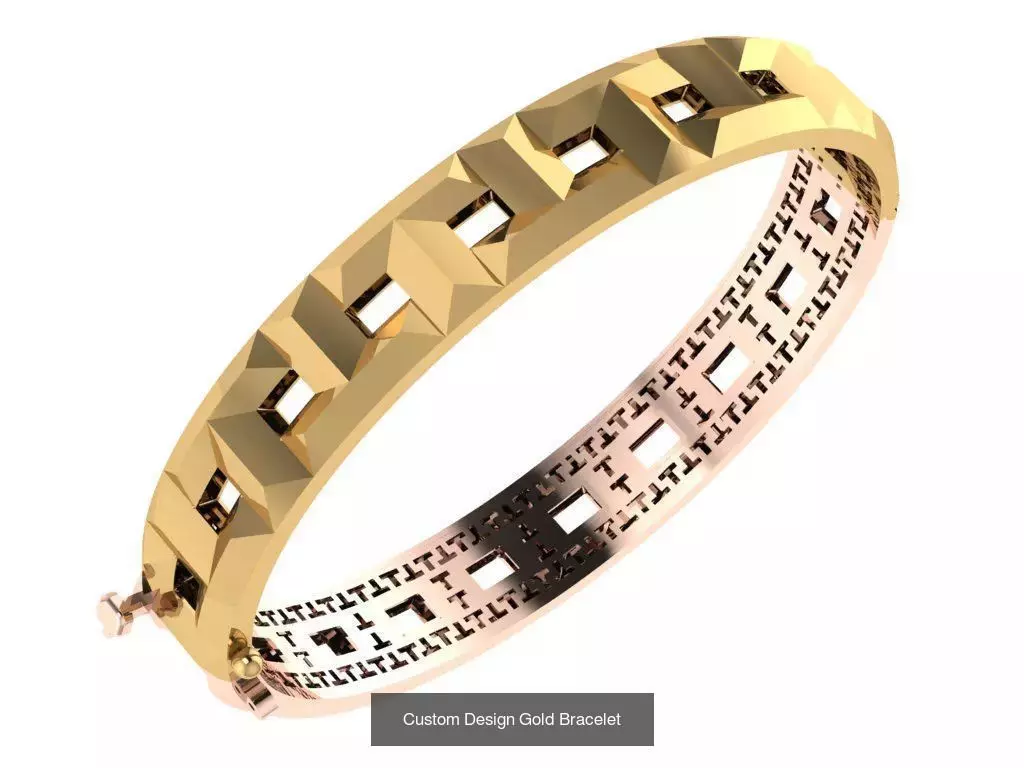 Custom Design Gold Bracelets 100pcs 3D Model Collection_81