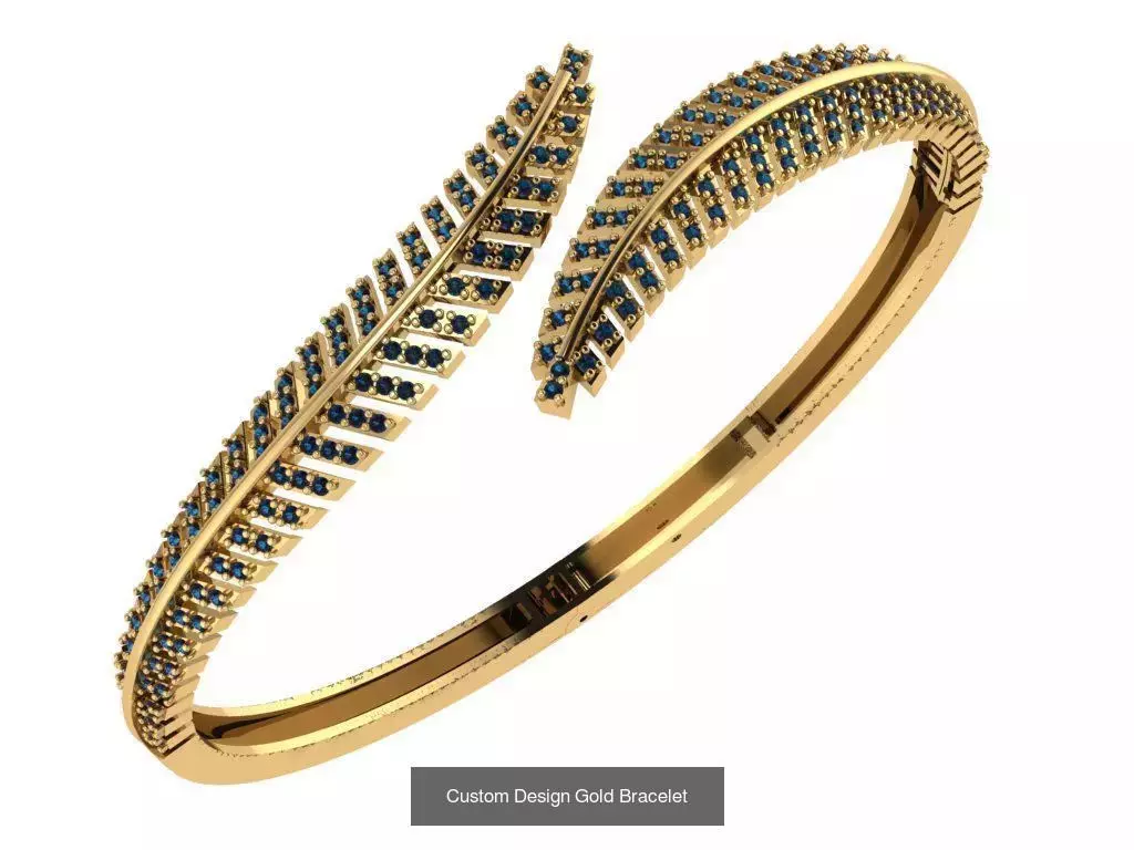 Custom Design Gold Bracelets 100pcs 3D Model Collection_59