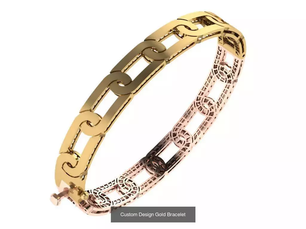 Custom Design Gold Bracelets 100pcs 3D Model Collection_77