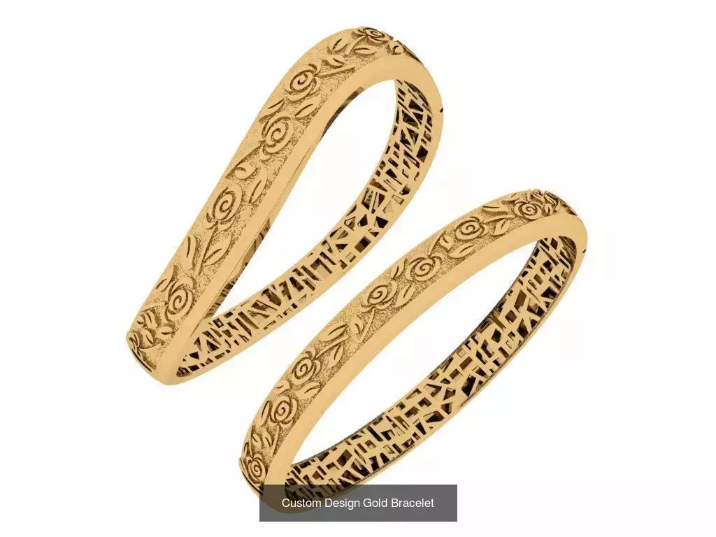 Custom Design Gold Bracelets 100pcs 3D Model Collection_38