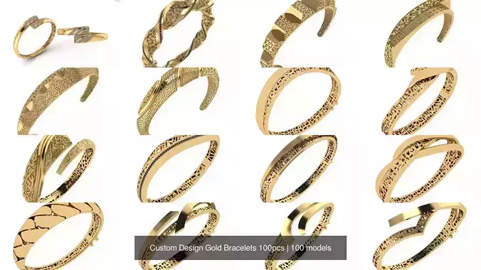 Custom Design Gold Bracelets 100pcs