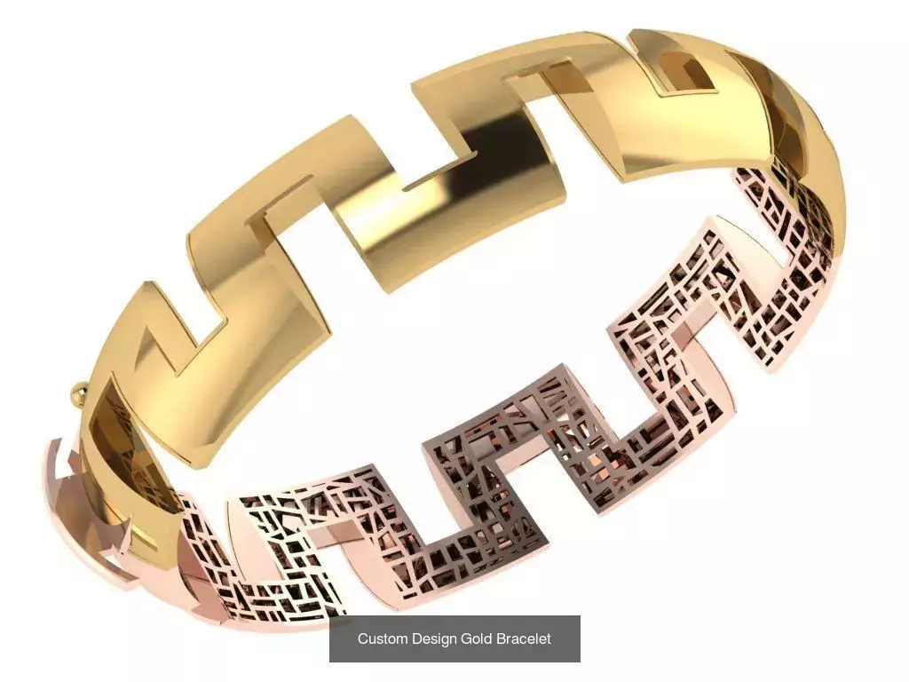 Custom Design Gold Bracelets 100pcs 3D Model Collection_64