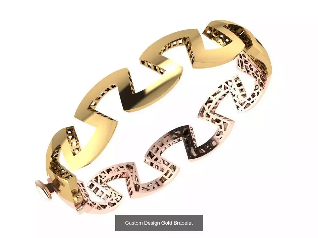 Custom Design Gold Bracelets 100pcs 3D Model Collection_82