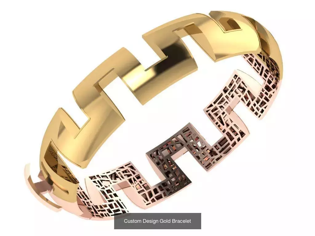 Custom Design Gold Bracelets 100pcs 3D Model Collection_65