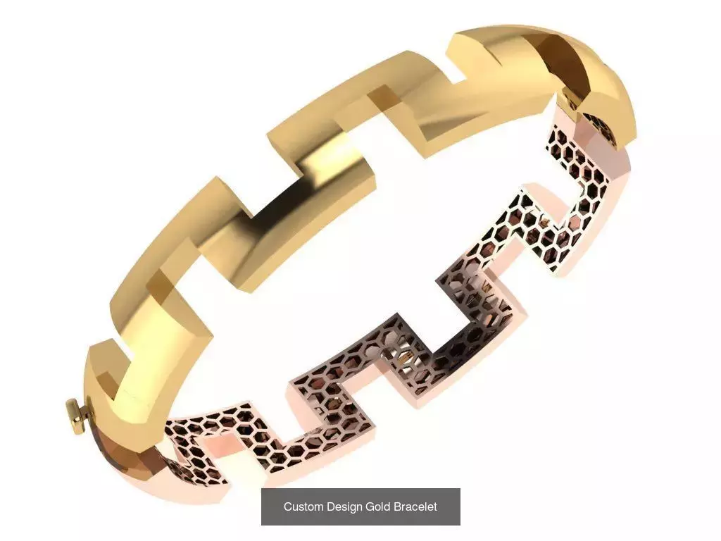 Custom Design Gold Bracelets 100pcs 3D Model Collection_76