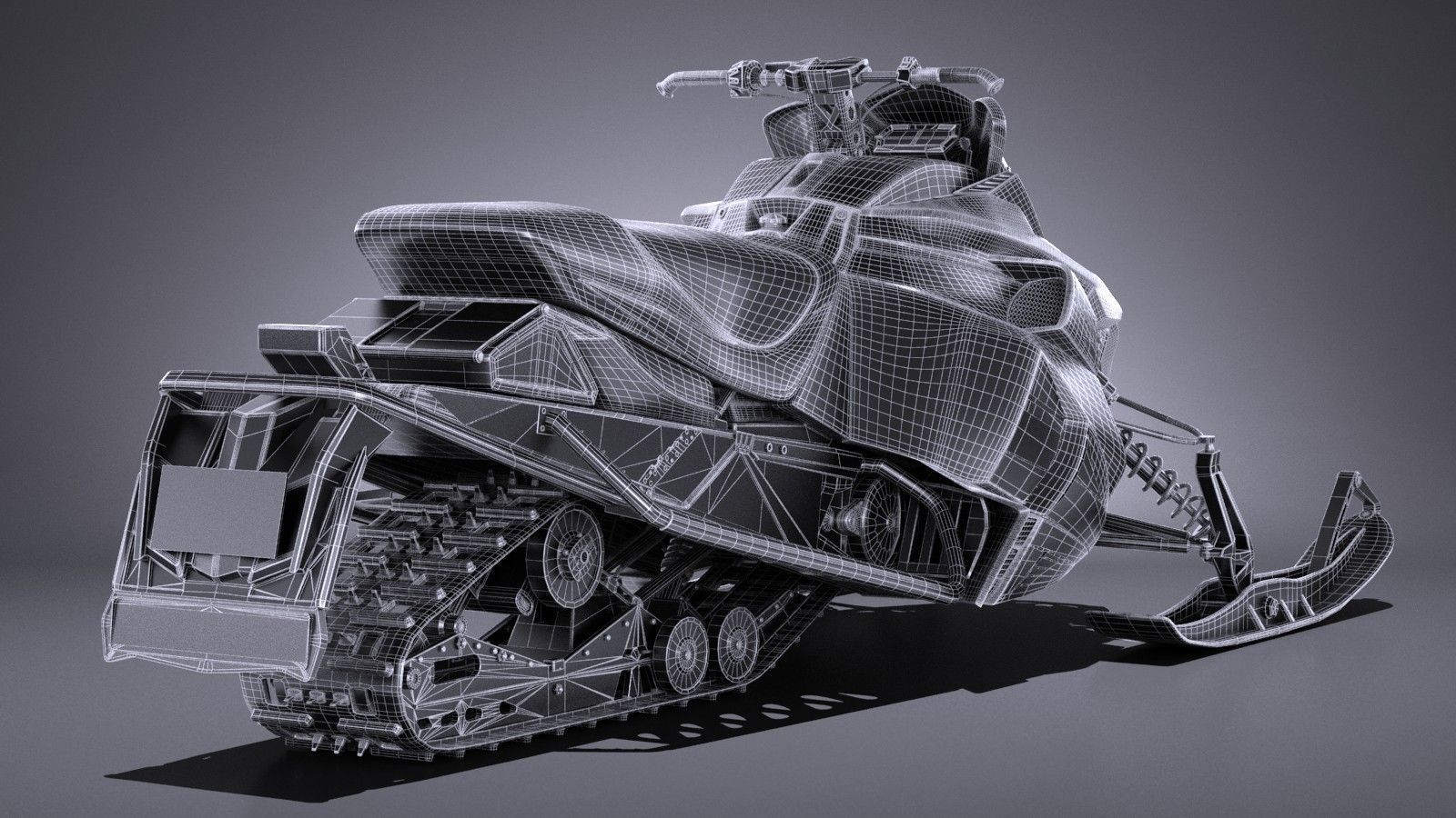 Yamaha Sidewinder R-TX LE snowmobile 3D model_14