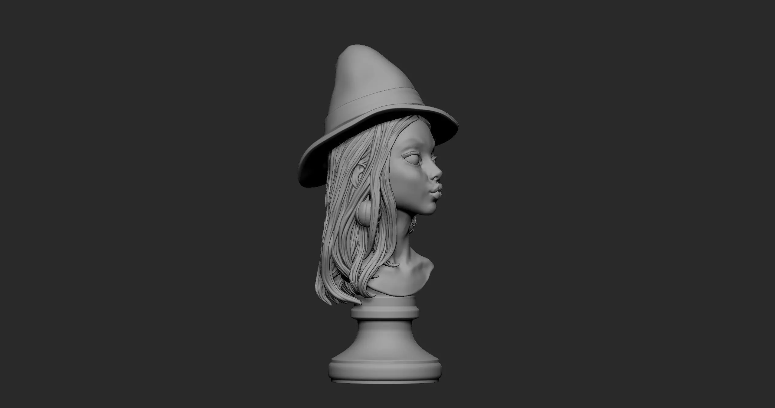 Witch Halloween Girl 3D print model_15