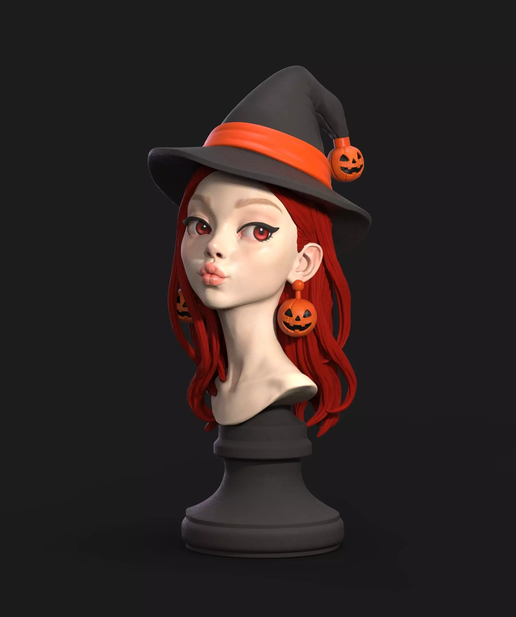 Witch Halloween Girl 3D print model_4