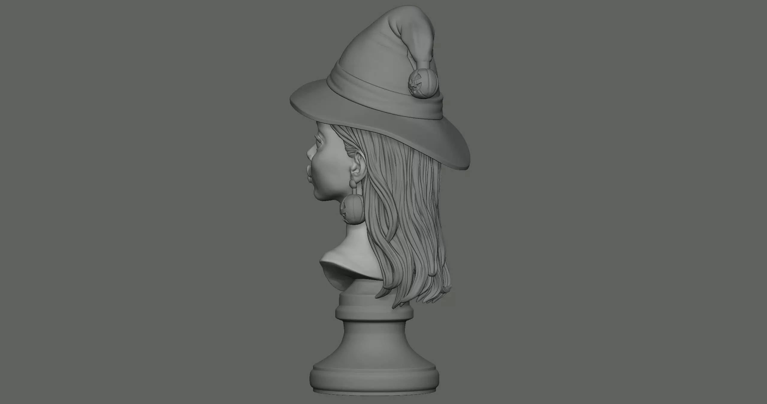 Witch Halloween Girl 3D print model_13