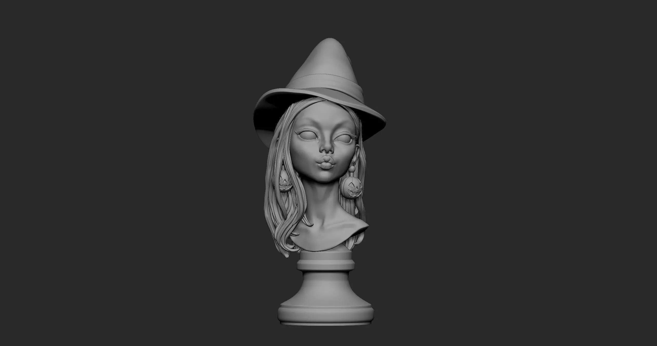 Witch Halloween Girl 3D print model_18
