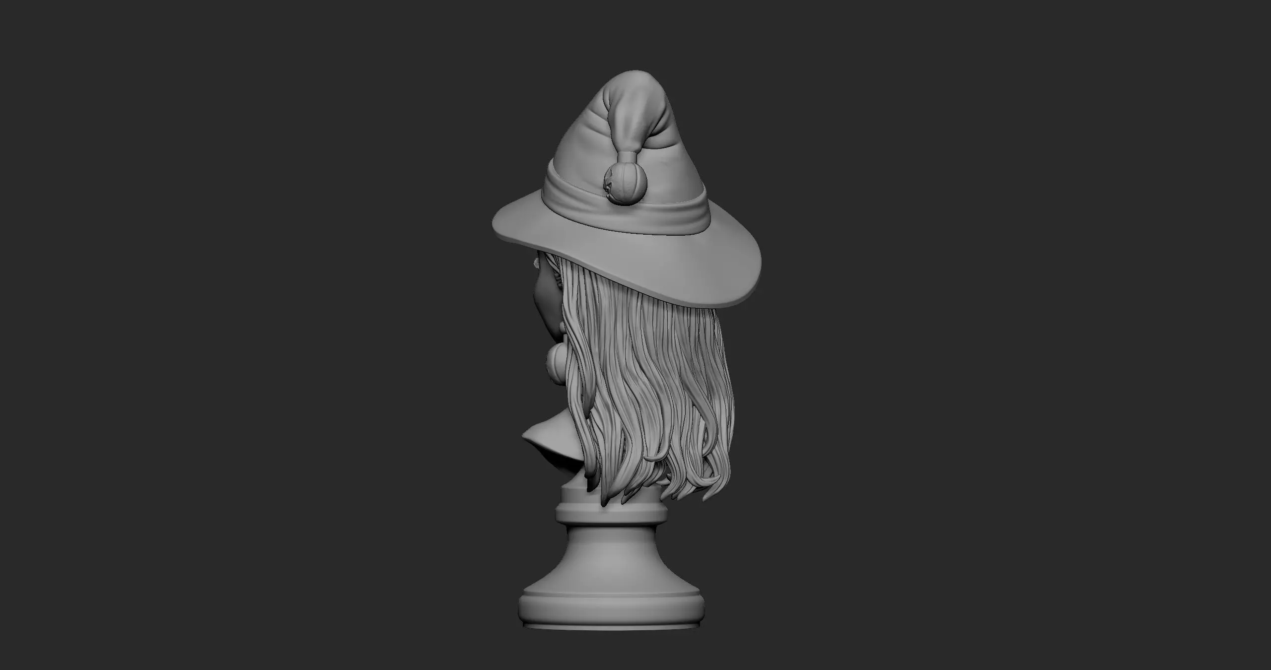 Witch Halloween Girl 3D print model_19