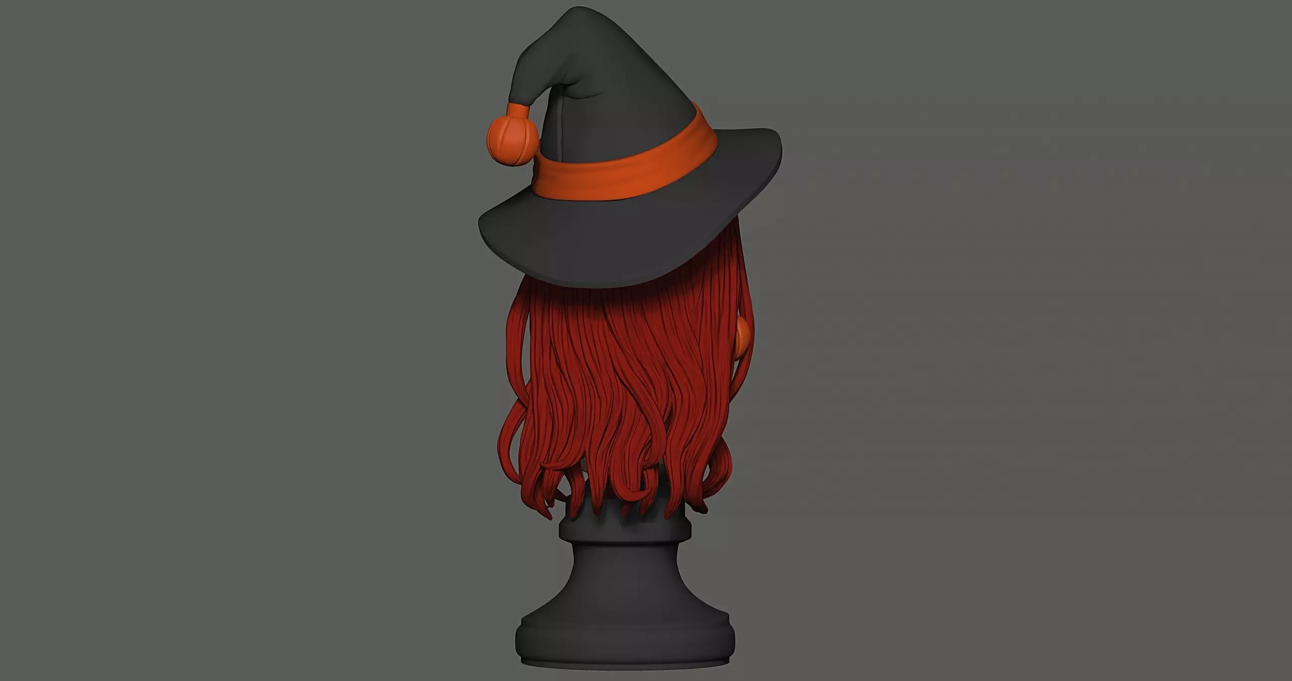 Witch Halloween Girl 3D print model_8