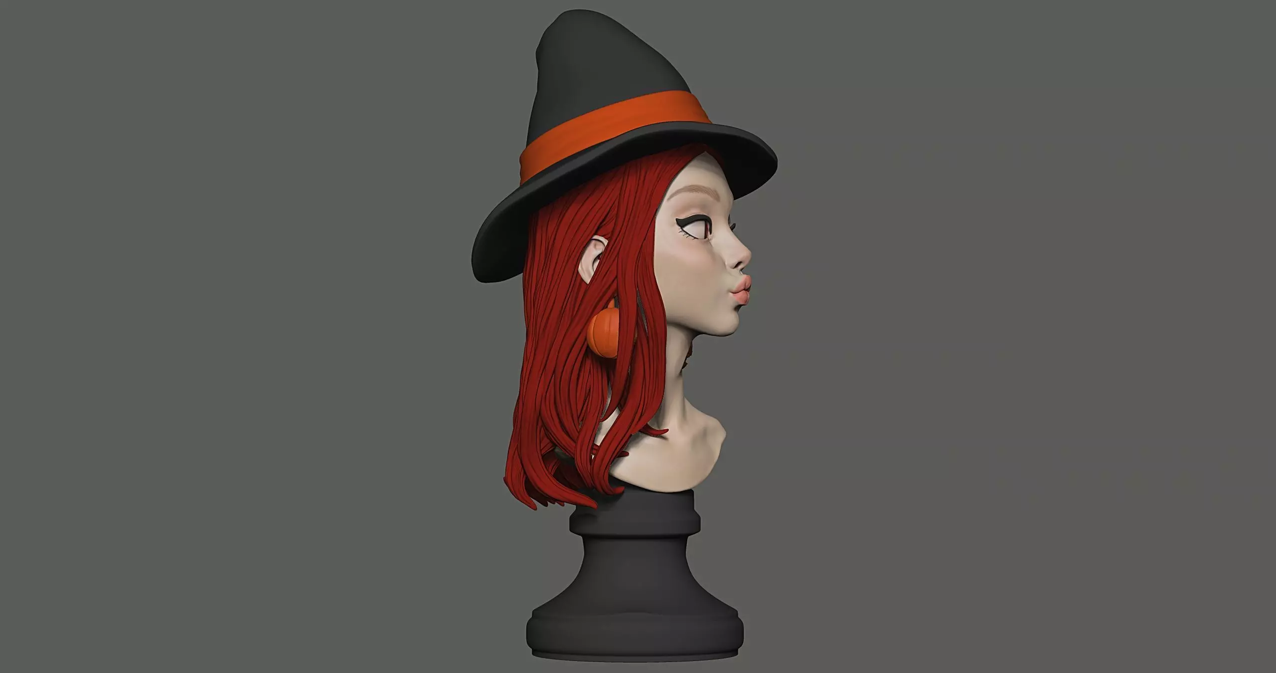 Witch Halloween Girl 3D print model_9