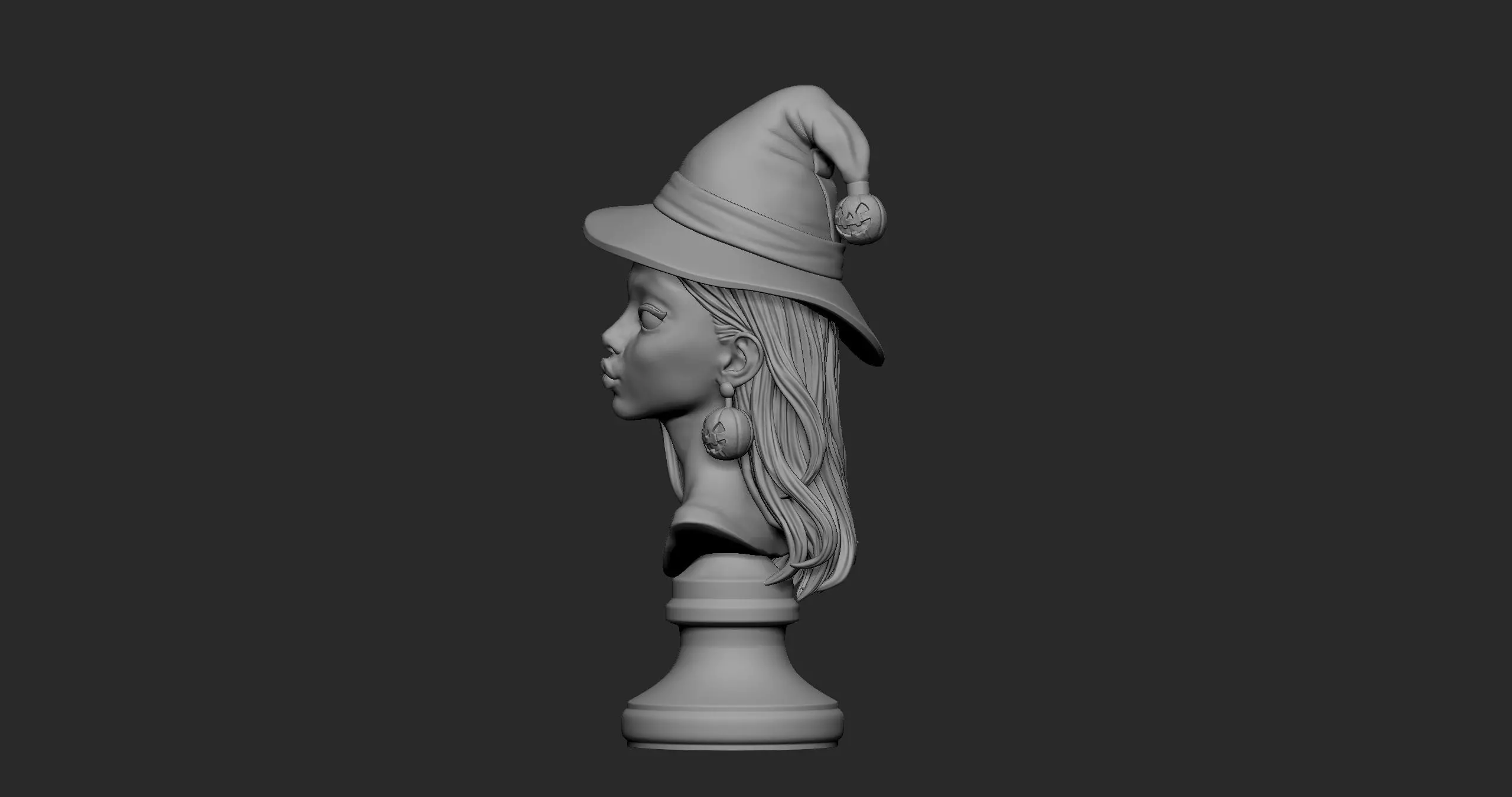 Witch Halloween Girl 3D print model_21