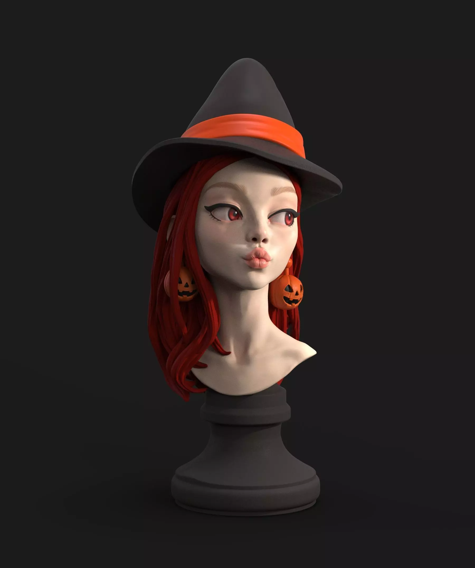 Witch Halloween Girl 3D print model_0