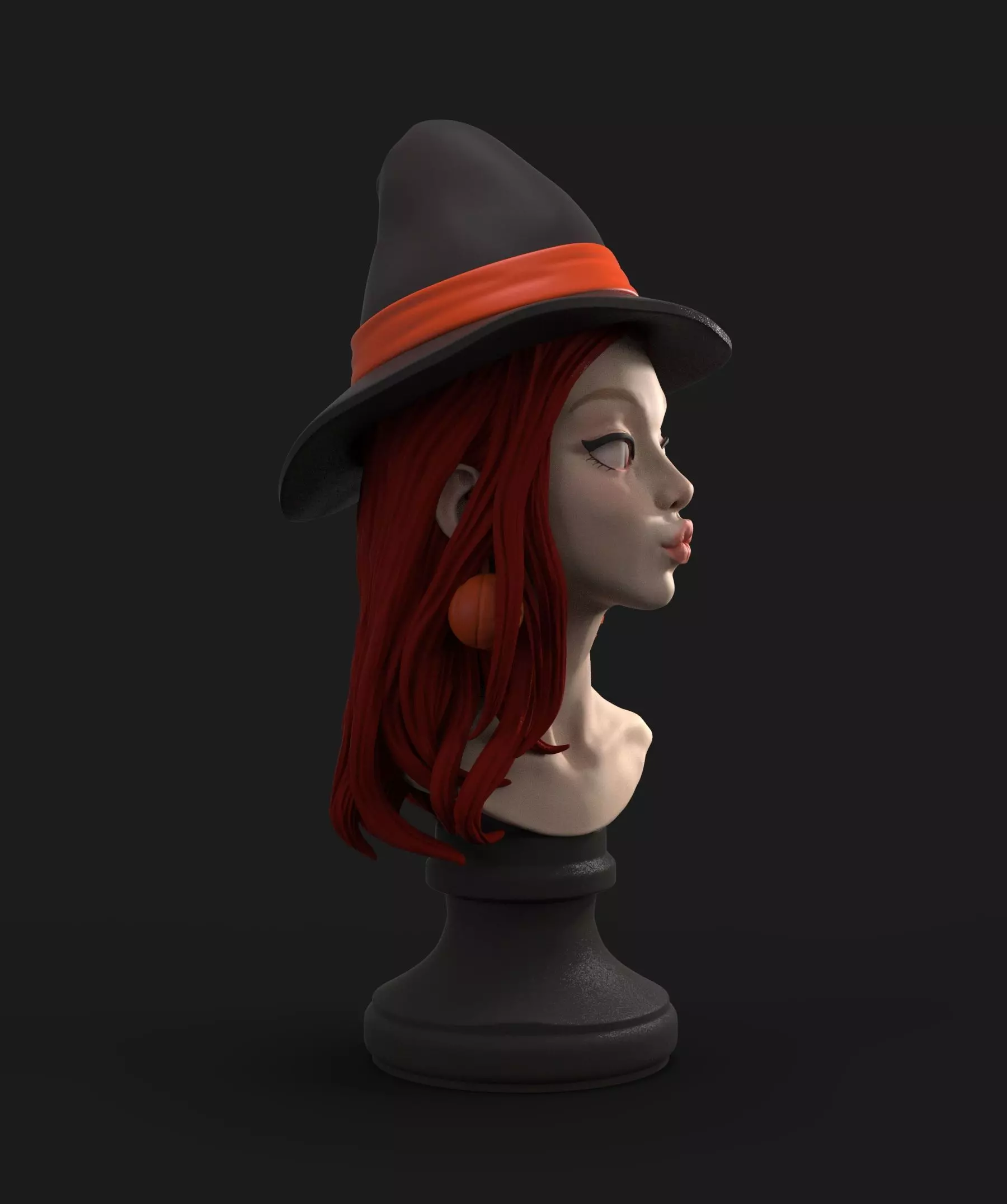 Witch Halloween Girl 3D print model_1