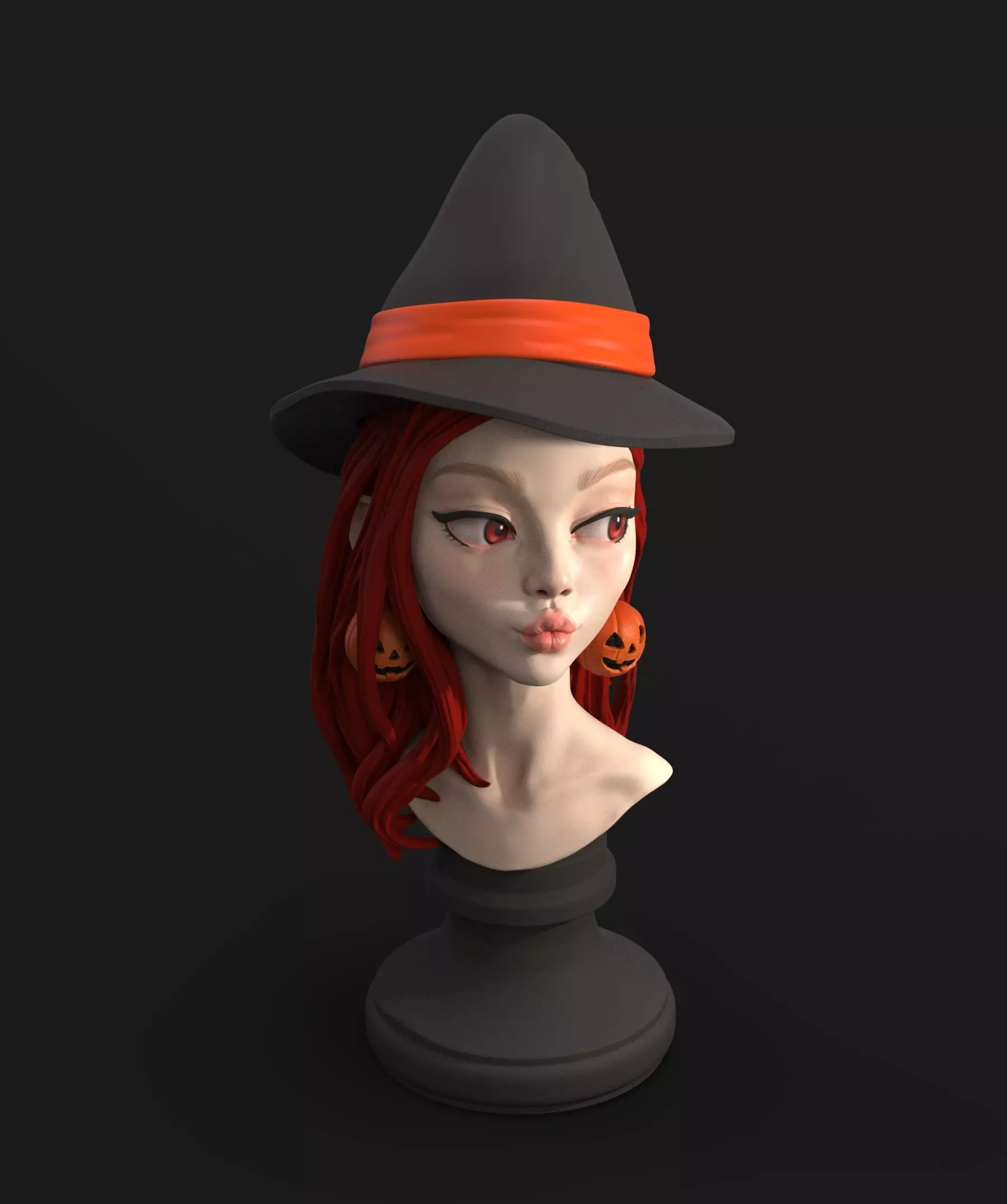 Witch Halloween Girl 3D print model_2