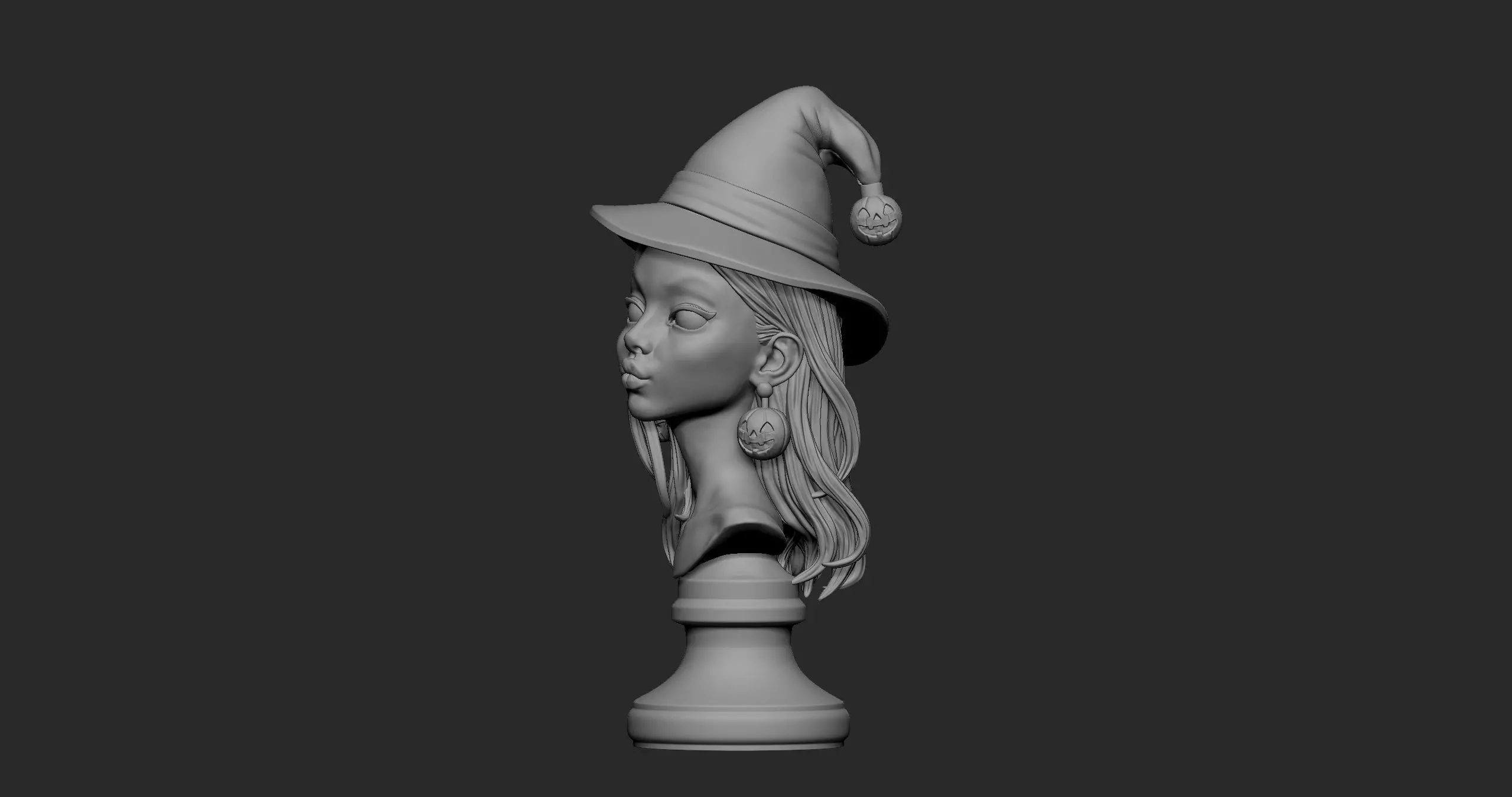 Witch Halloween Girl 3D print model_20
