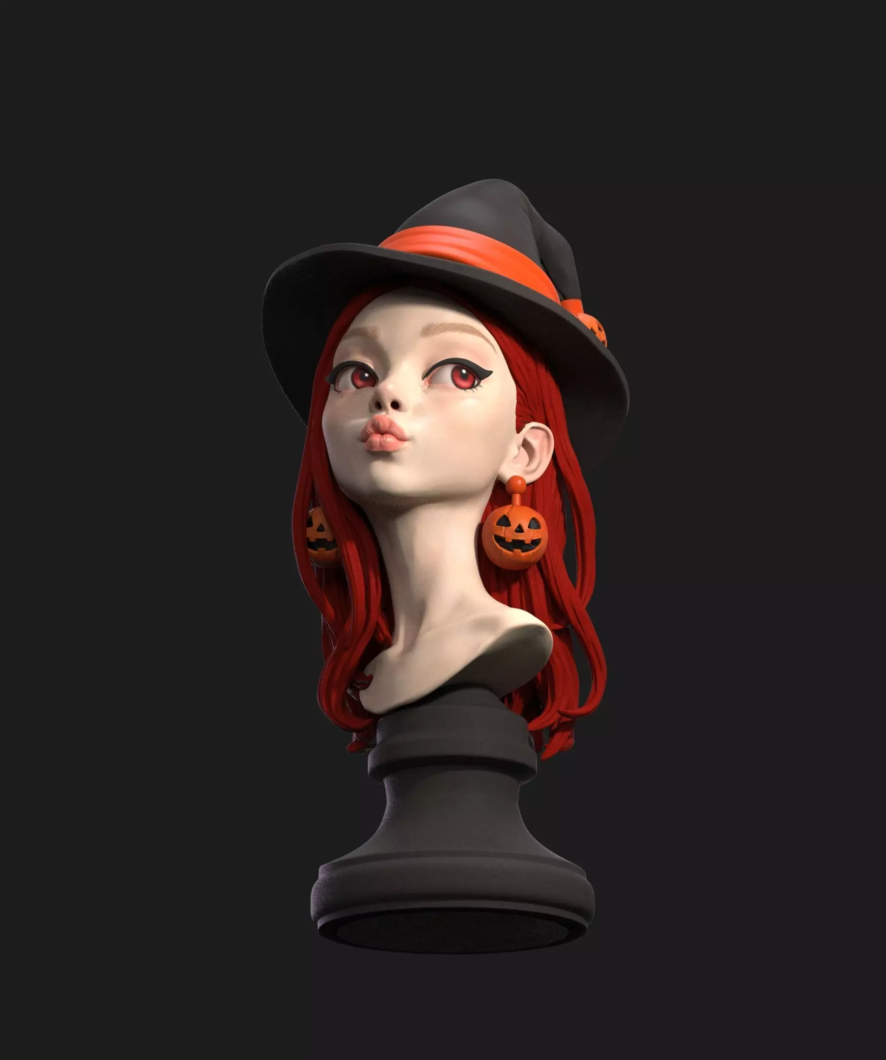 Witch Halloween Girl 3D print model_3