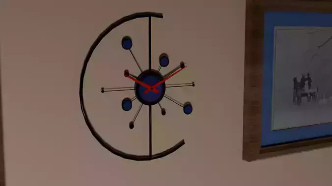Modern Atomic Abstract Wall Clock