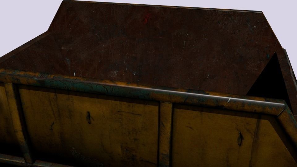 Dumpster metal trash can Low-poly 3D model_3