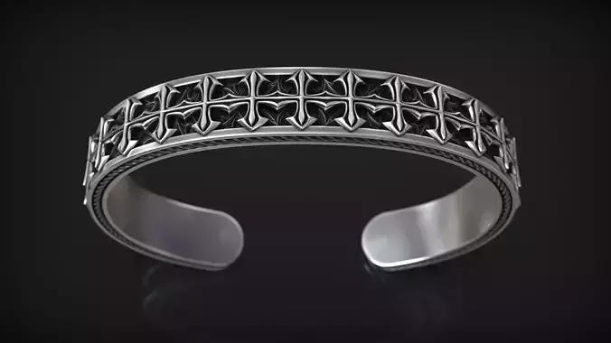 Medieval Ornamental Cuff Bracelet Gothic Cuff Bangle