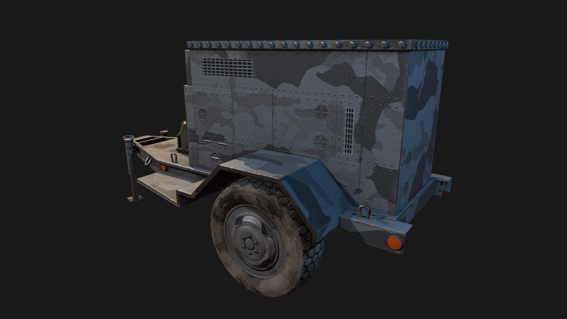 Low Poly PBR Military Generator Low-poly 3D model_5