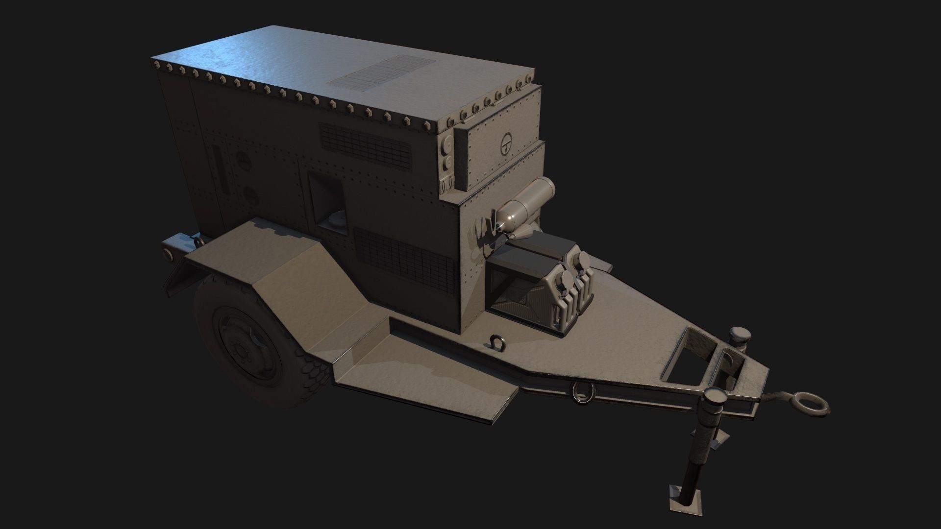 Low Poly PBR Military Generator Low-poly 3D model_13