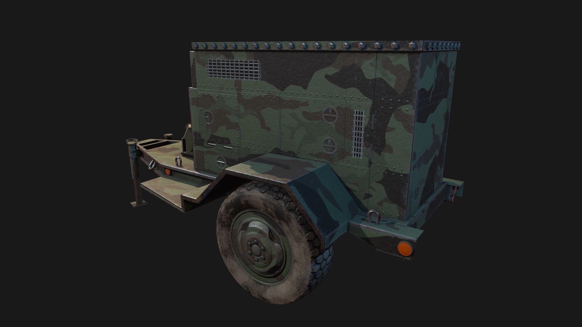 Low Poly PBR Military Generator Low-poly 3D model_4