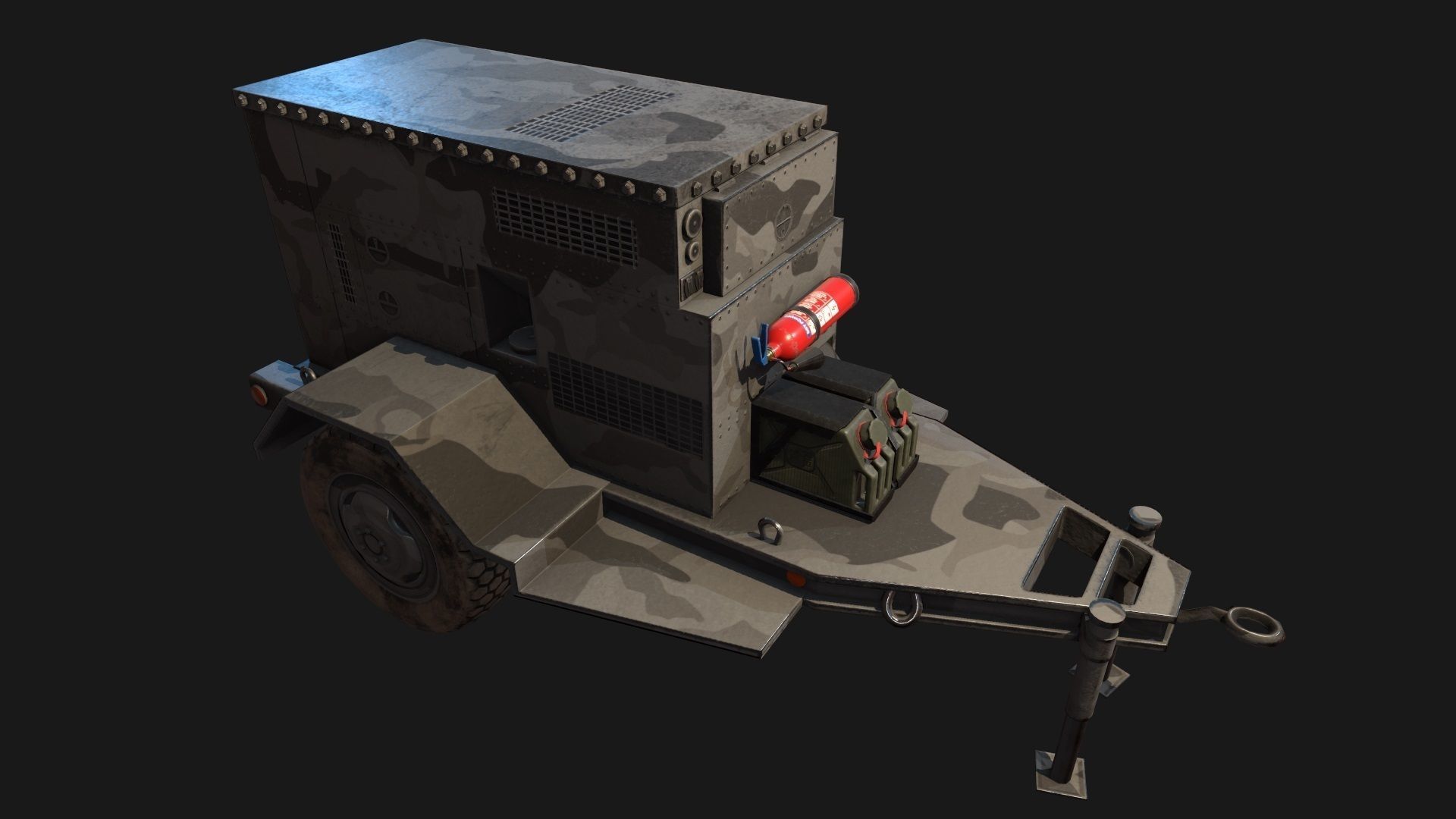 Low Poly PBR Military Generator Low-poly 3D model_8