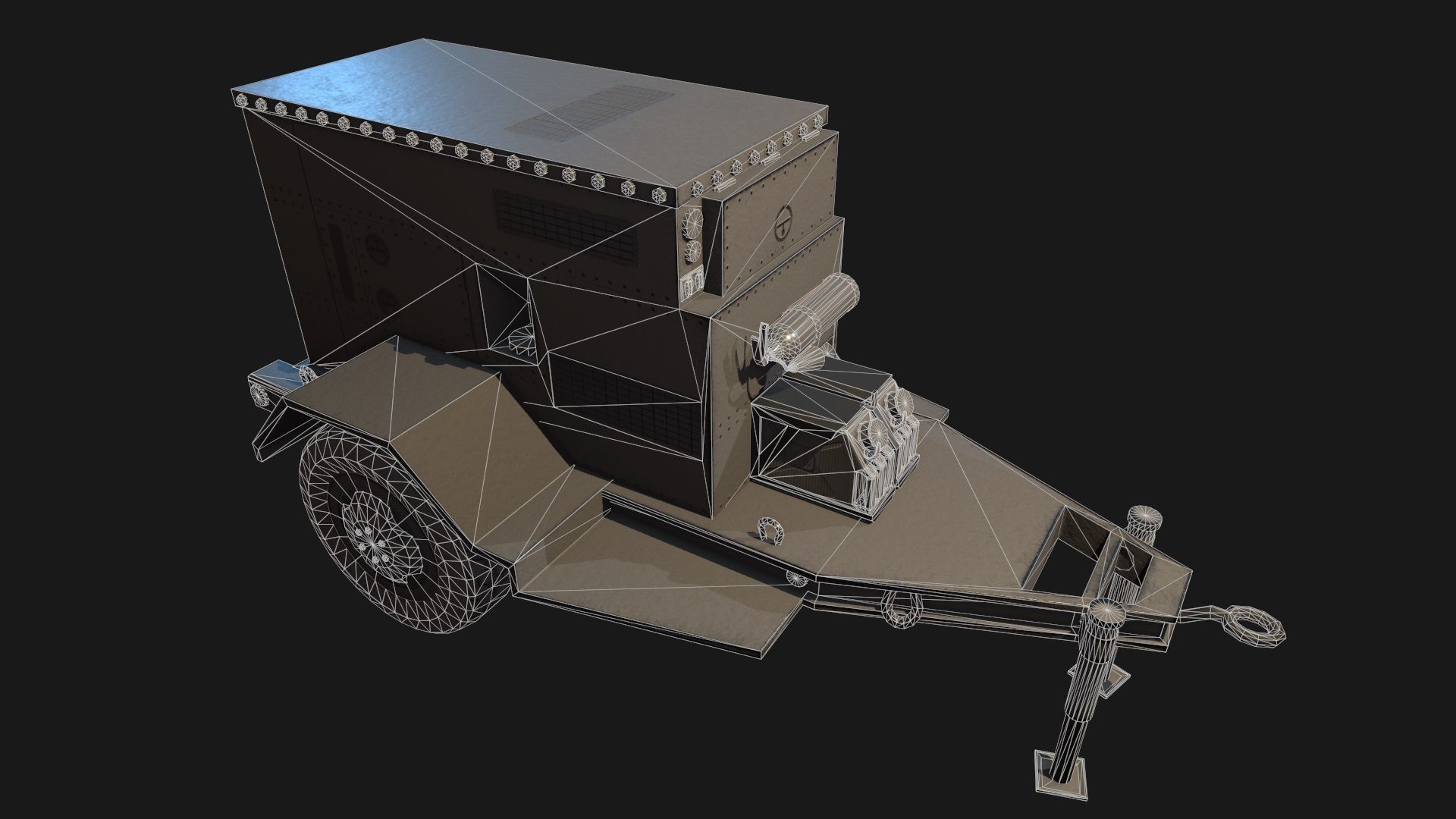 Low Poly PBR Military Generator Low-poly 3D model_14