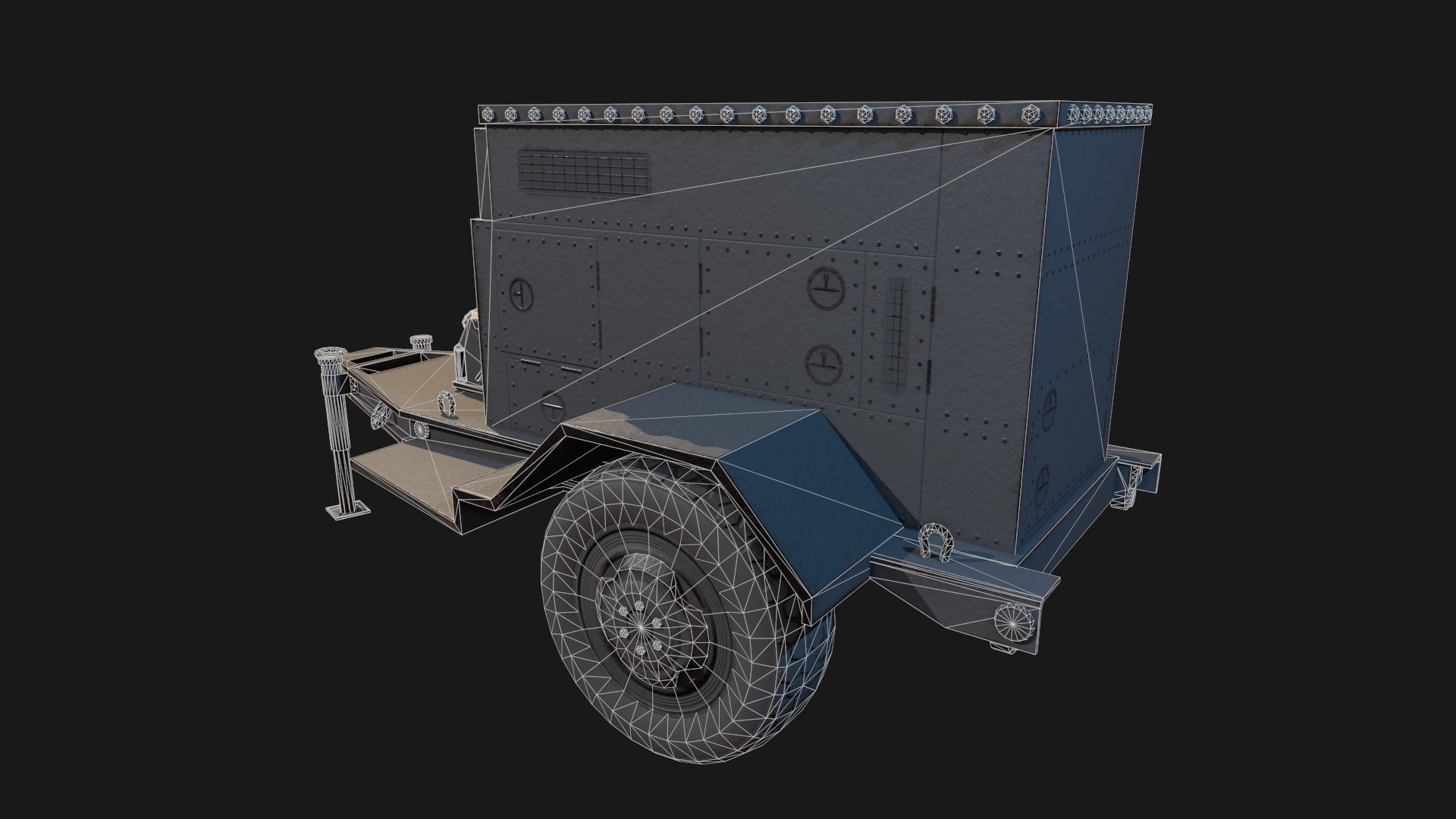 Low Poly PBR Military Generator Low-poly 3D model_12