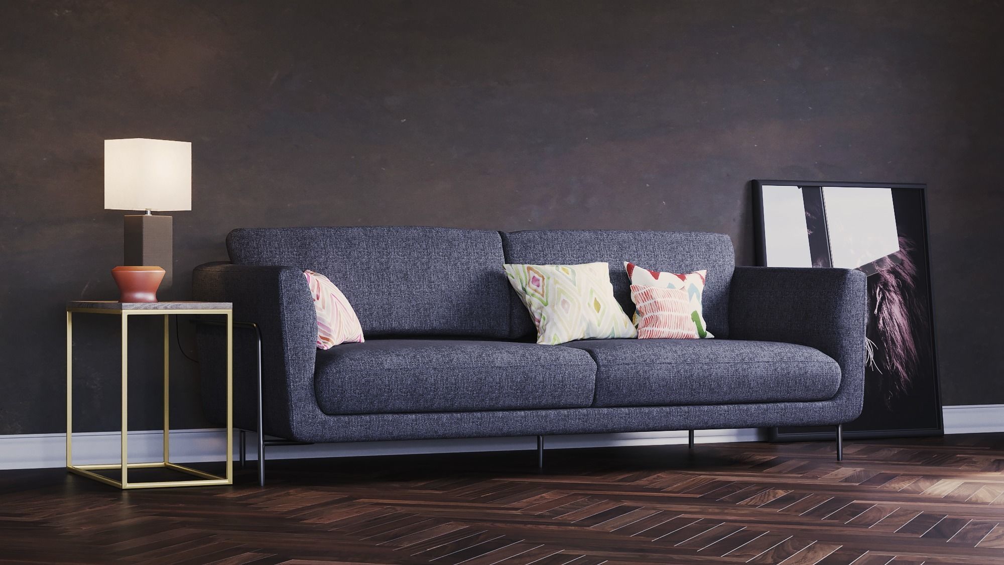 Models Of Everson Sofa Low-poly 3D model_1