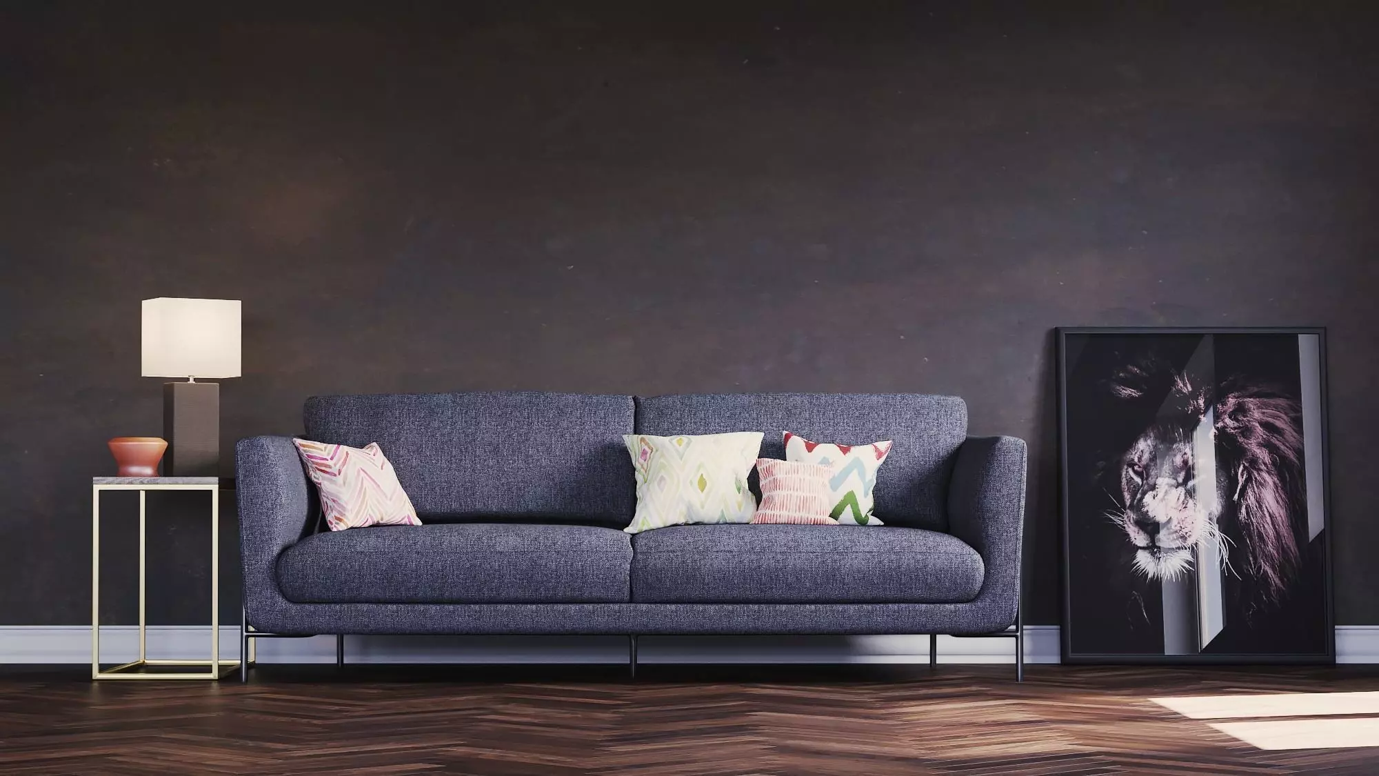Models Of Everson Sofa Low-poly 3D model_0
