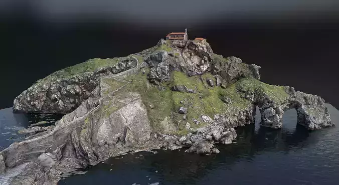 Gaztelugatxe Dragonstone Islet 3D model