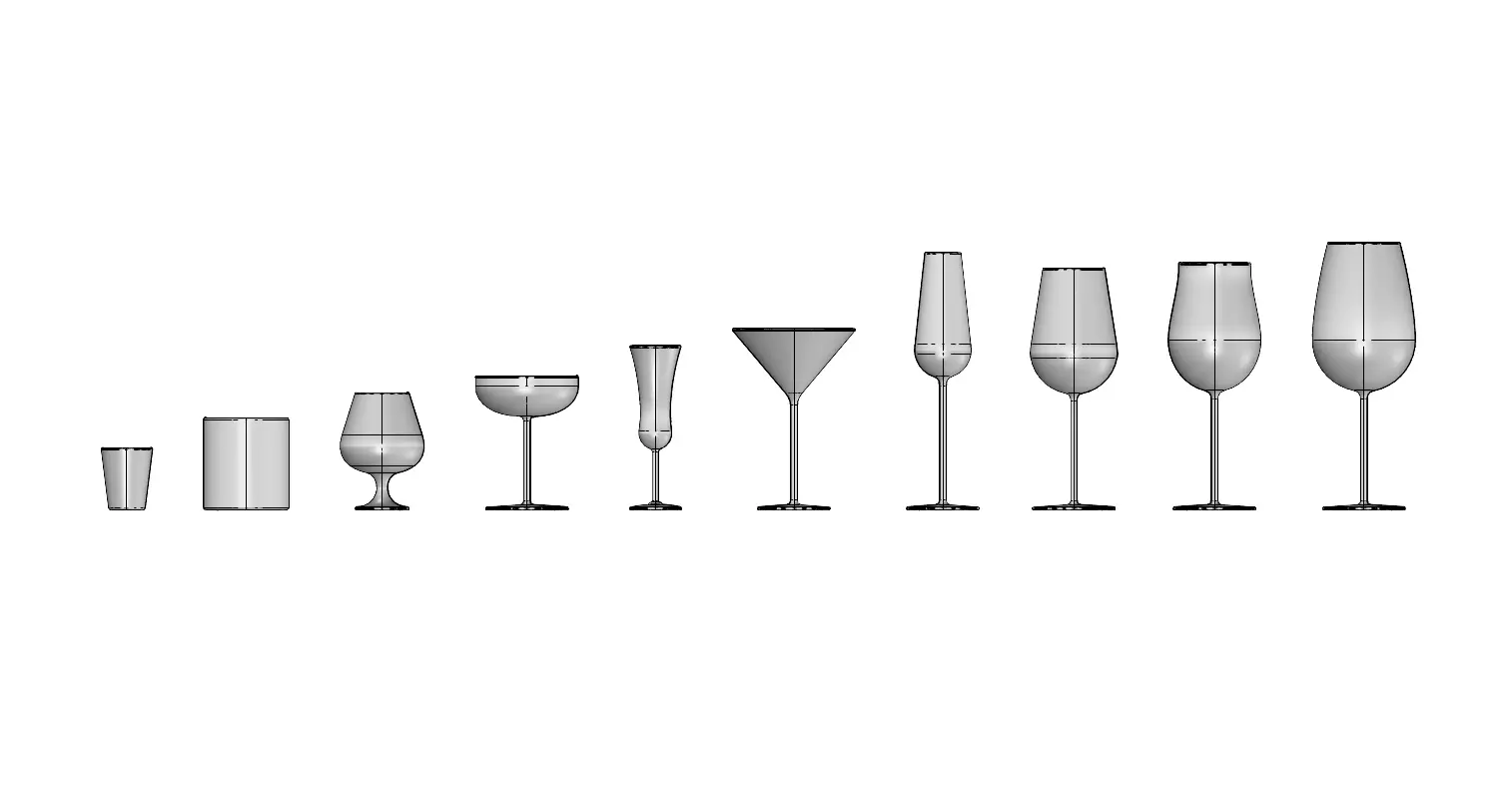 Drinking Glass Set - 3D Asset for Designers - 3D model_12