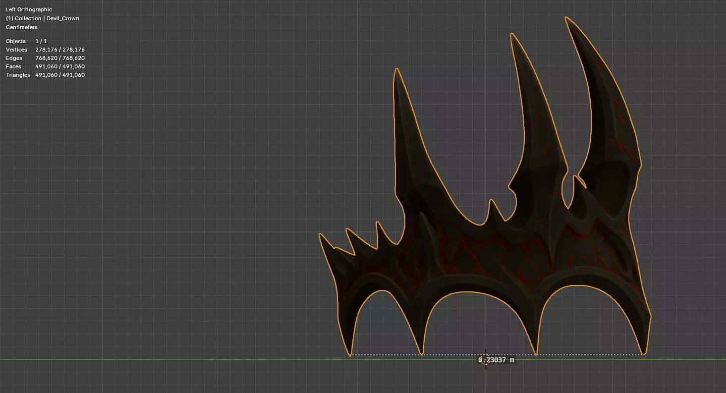 Devil Crown 3D Model Printable 3D print model_9