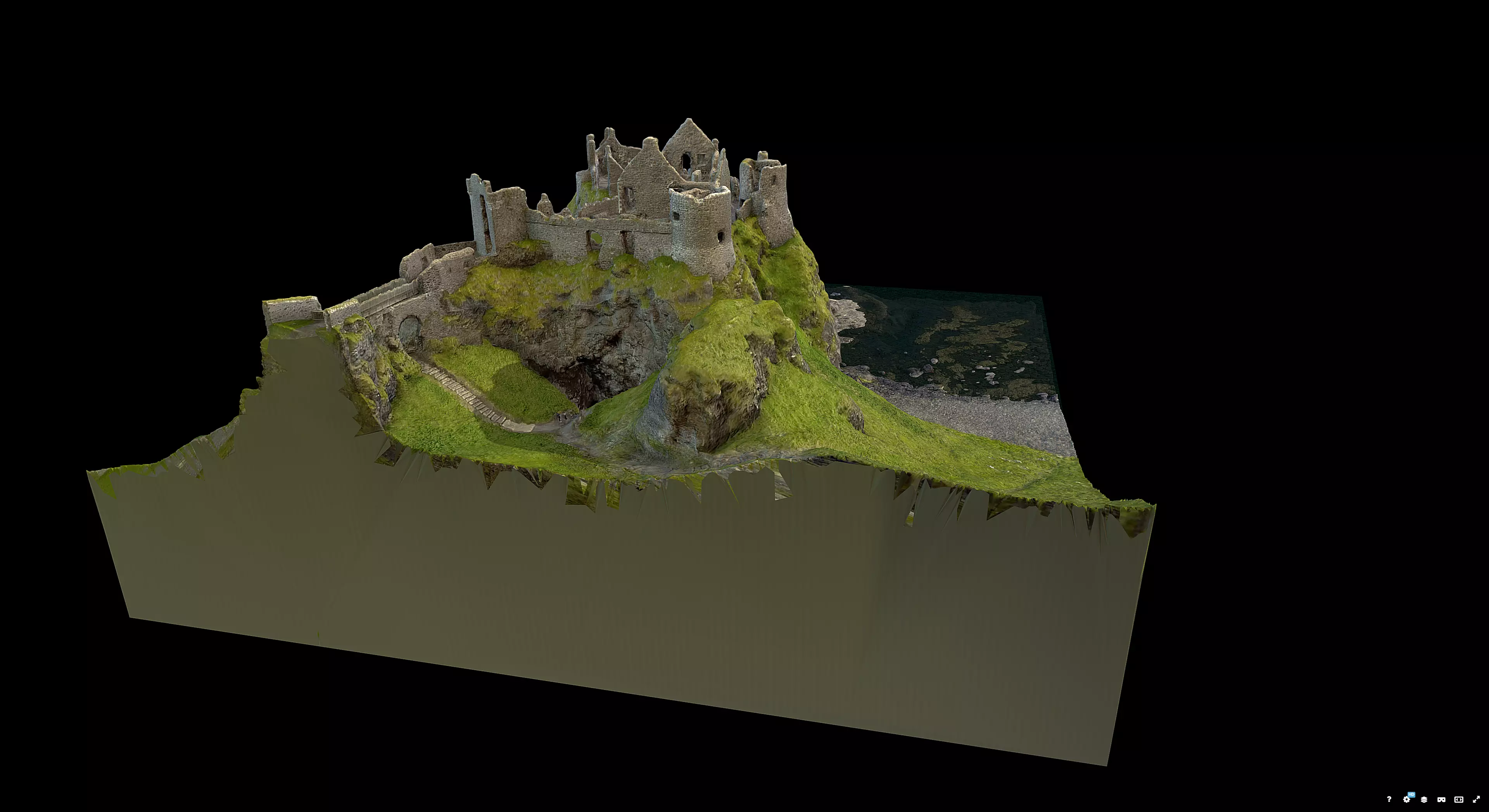 Dunluce Castle 3D model_2