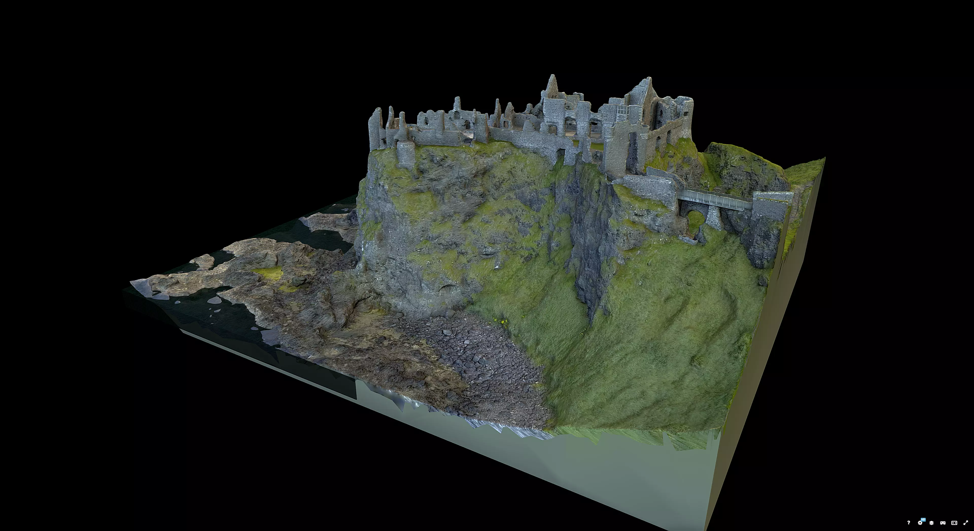 Dunluce Castle 3D model_3