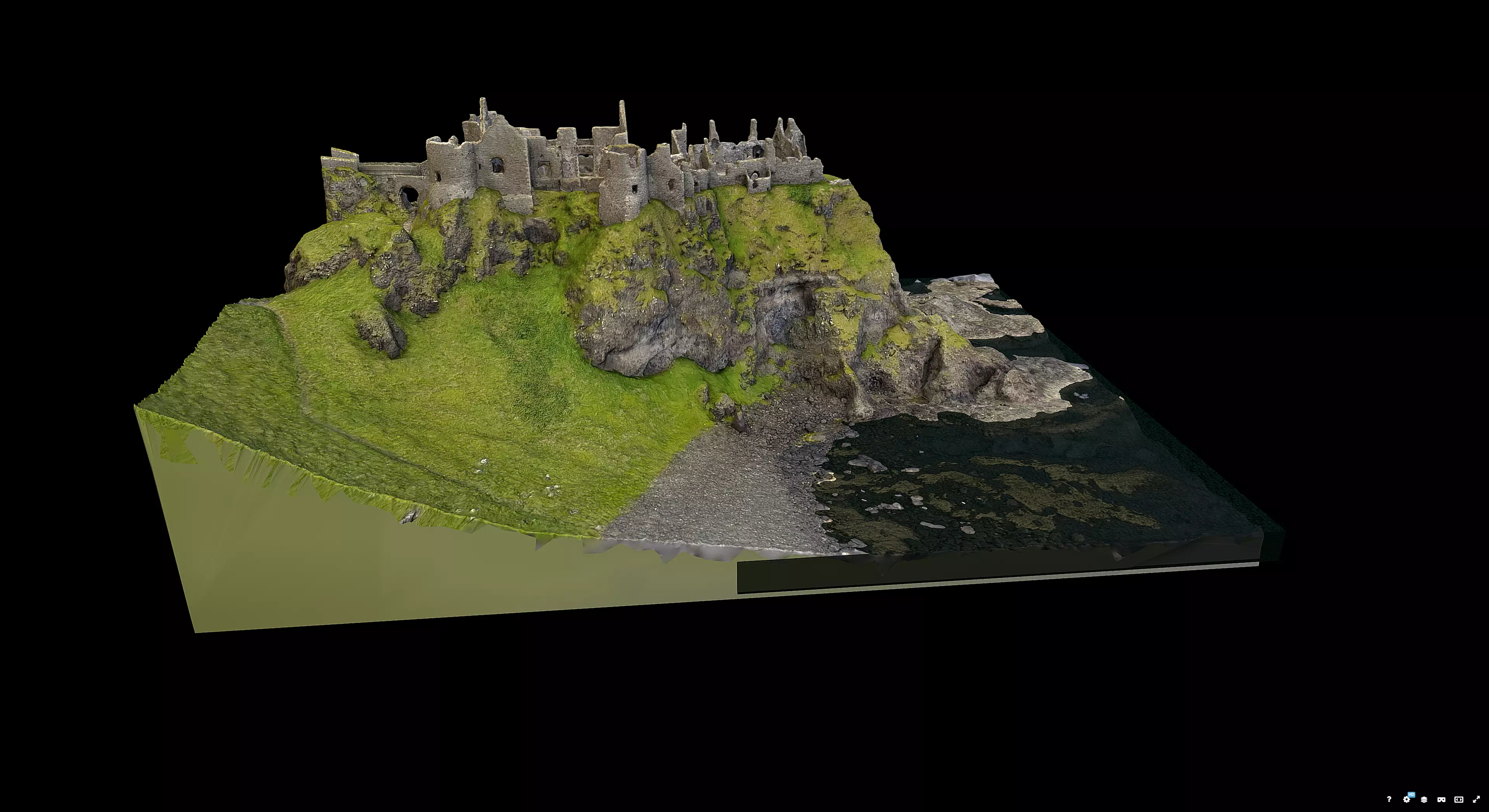 Dunluce Castle 3D model_1
