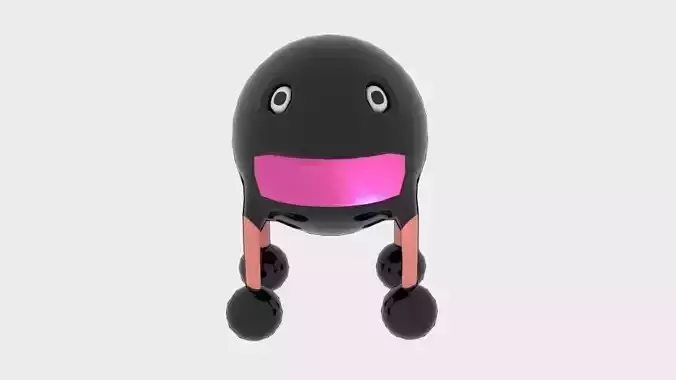 Sphere Steel Monster Low-poly 3D model