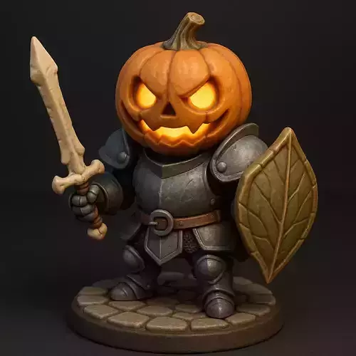 Pumpkin Knight Halloween 3D Printable Miniature STL Model 3D model