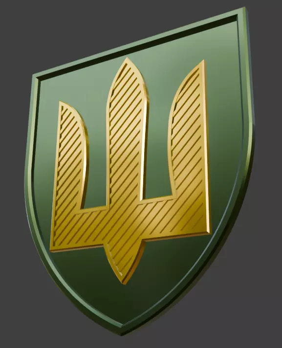 Ukrainian Ground Forces Patch 3D Printable Model 3D print model_2