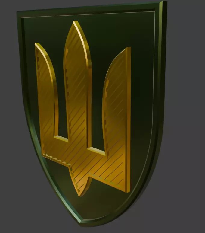 Ukrainian Ground Forces Patch 3D Printable Model 3D print model_1