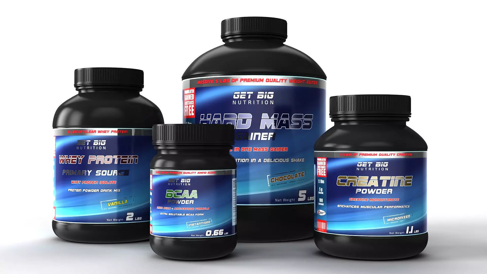 Nutrition Supplements Pack 3D model