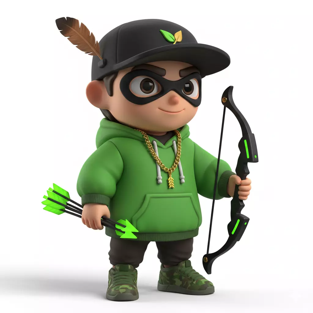 Chibi Robinhood Archer Hero 3D Model Urban Outlaw 3D model_0