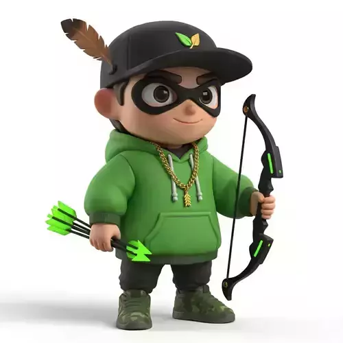 Chibi Robinhood Archer Hero 3D Model Urban Outlaw 3D model