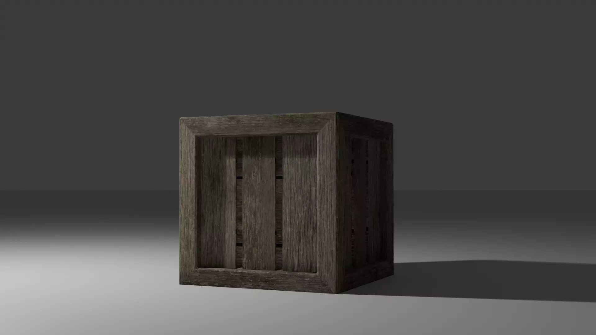 Wooden Crate Low-poly 3D model_4