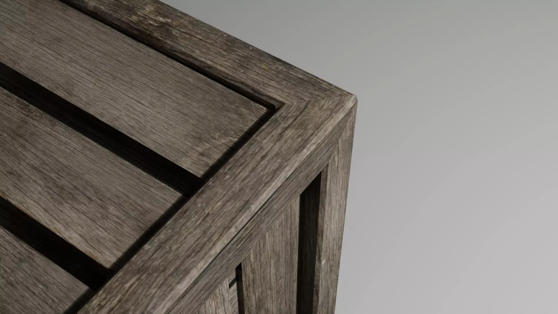 Wooden Crate Low-poly 3D model_3