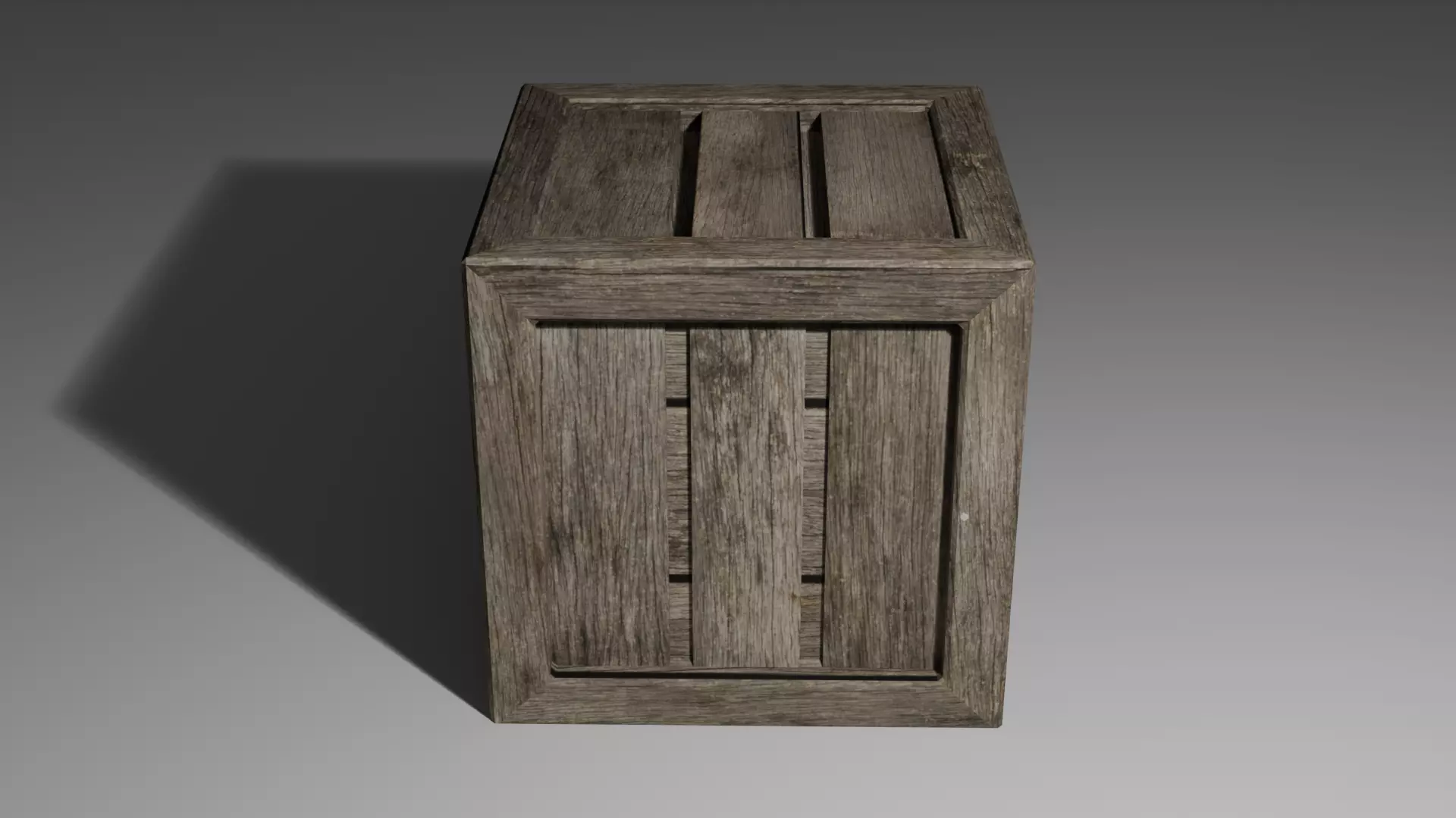 Wooden Crate Low-poly 3D model_2